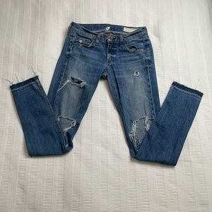 Rag & Bone Dre Distressed Skinny Jeans Size 24